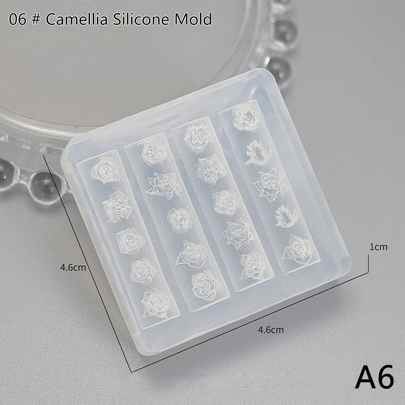 Silicone Flower Butterfly Nail Carving Mold 3D Stamping Plate Nails Zpaxo A6