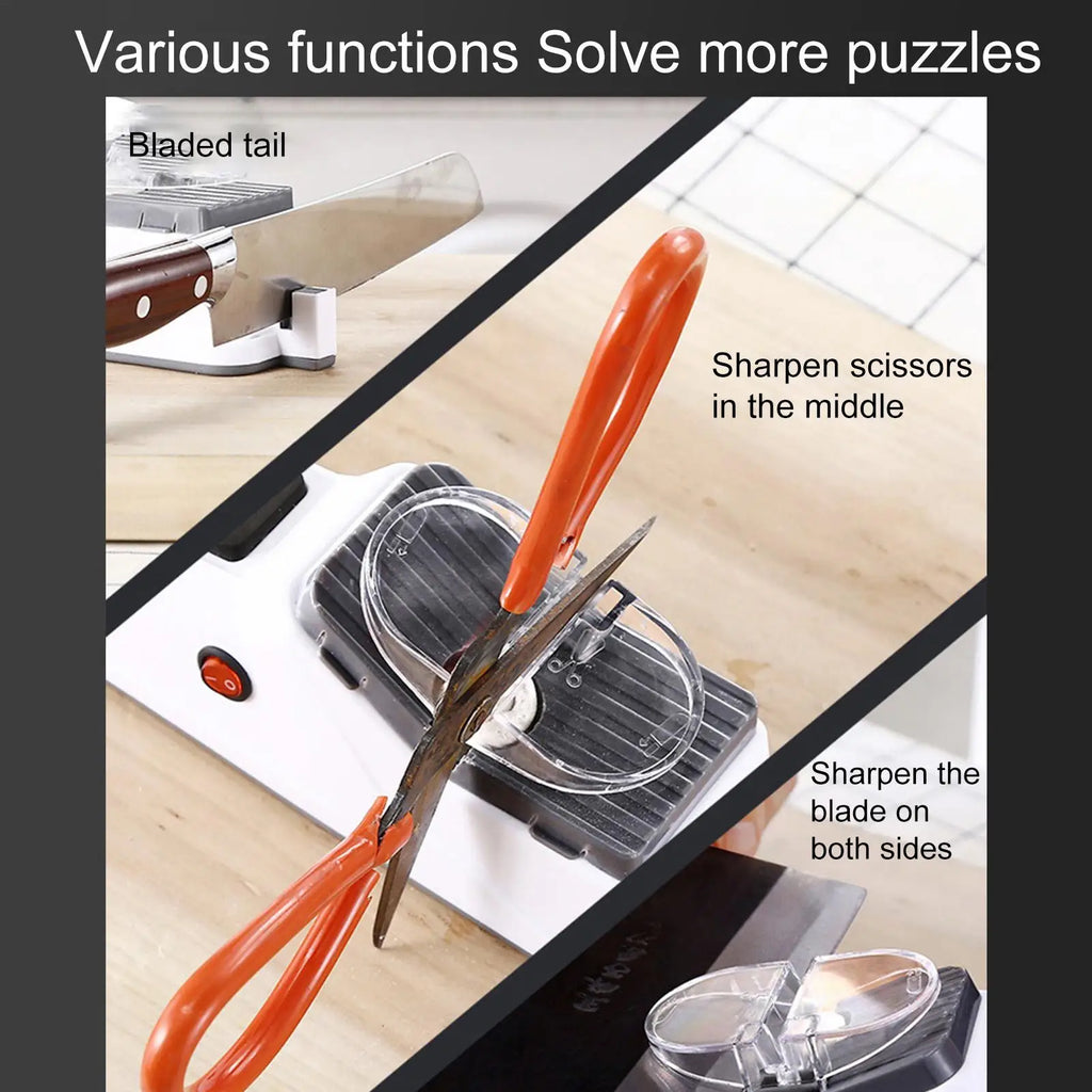 Electric Knife Sharpener Adjustable Kitchen Tool 5 Seconds Quick