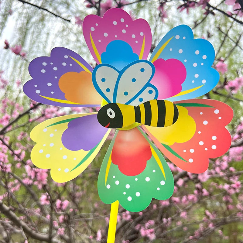 Cartoon Insect Flower Windmill Whirligig Home Garden Decoration Zpaxo