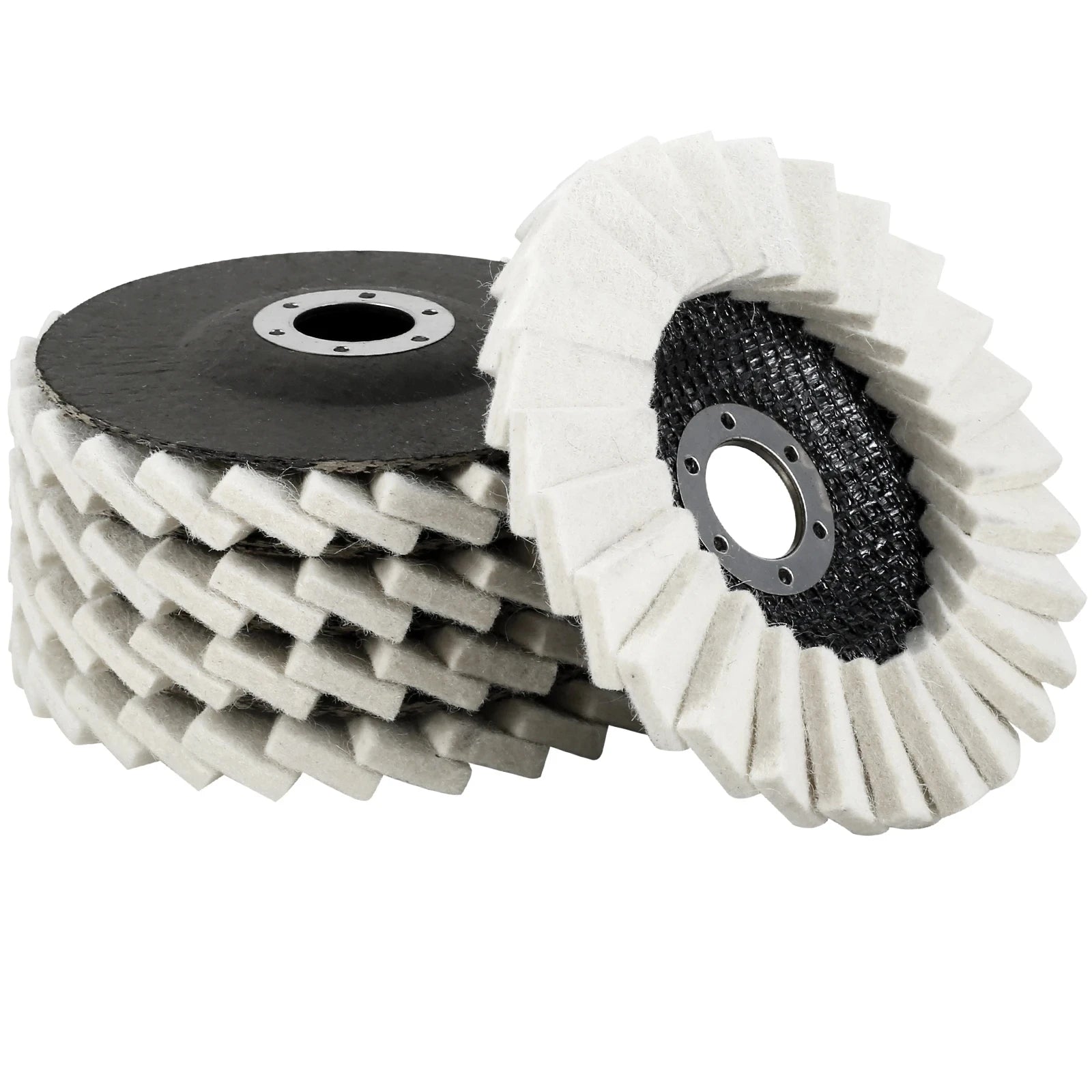 5Pcs 130 MM Polishing Wheel 5inch Wool Flap Disc Set Felt Flap Polishing Wheel Disc Grinder Attachment Buffing Metal Derusting Zpaxo 5PCS