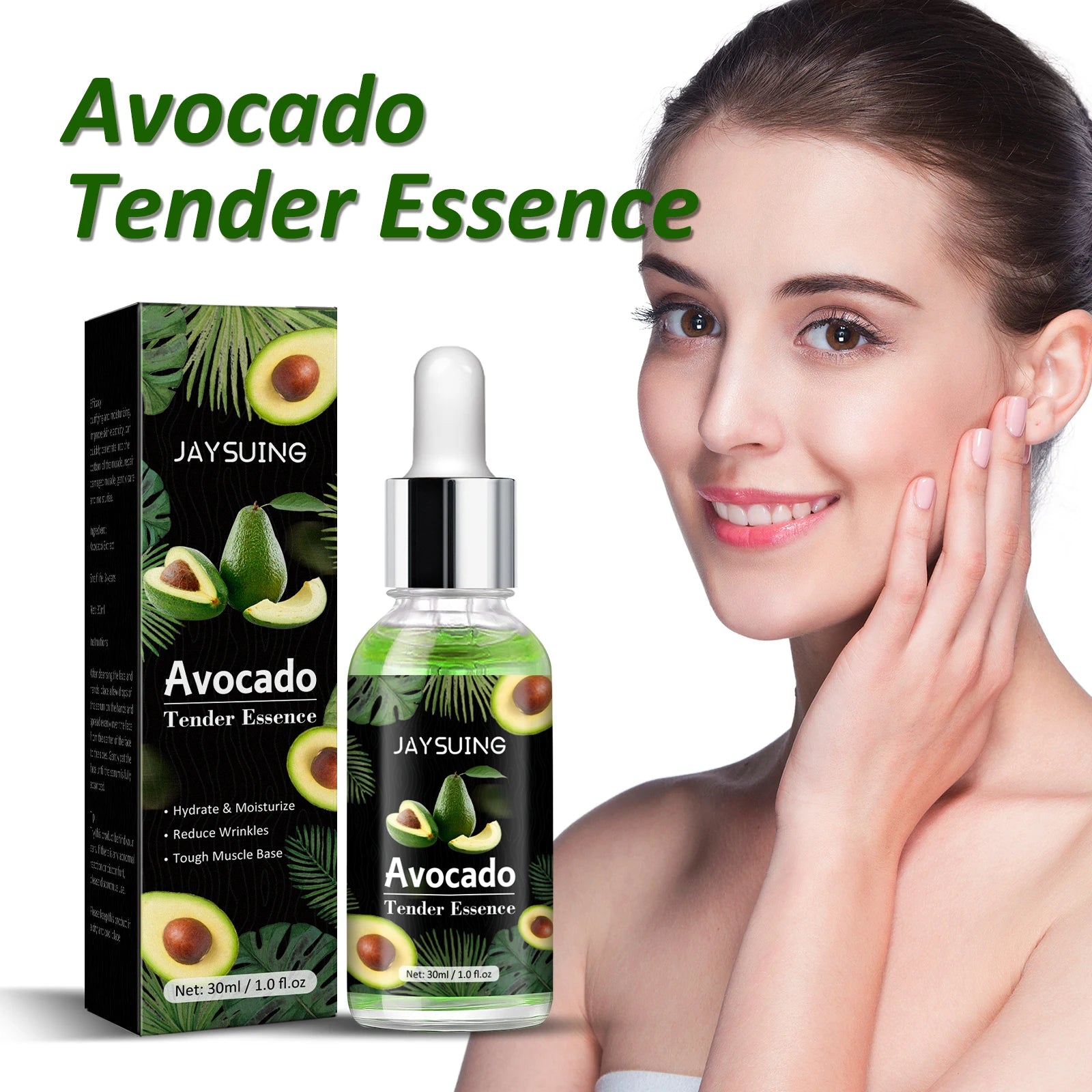 30ml Avocado Face Essence Moisturizing Anti-Aging Whitening Repairing Elastic Facial Serum Skin Care Zpaxo
