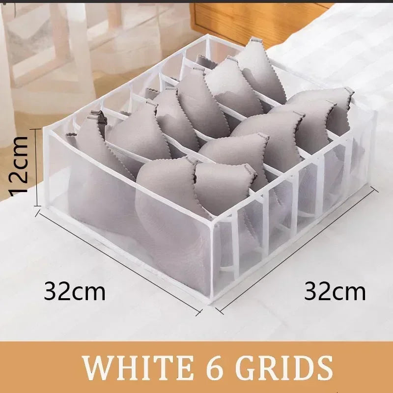 Closets Clothes Organizer Pants Jeans Storage Box Cabinet Organizer Drawers Underwear Socks T-Shirt Wardrobe Storage Organizers Zpaxo white 6 girds as show