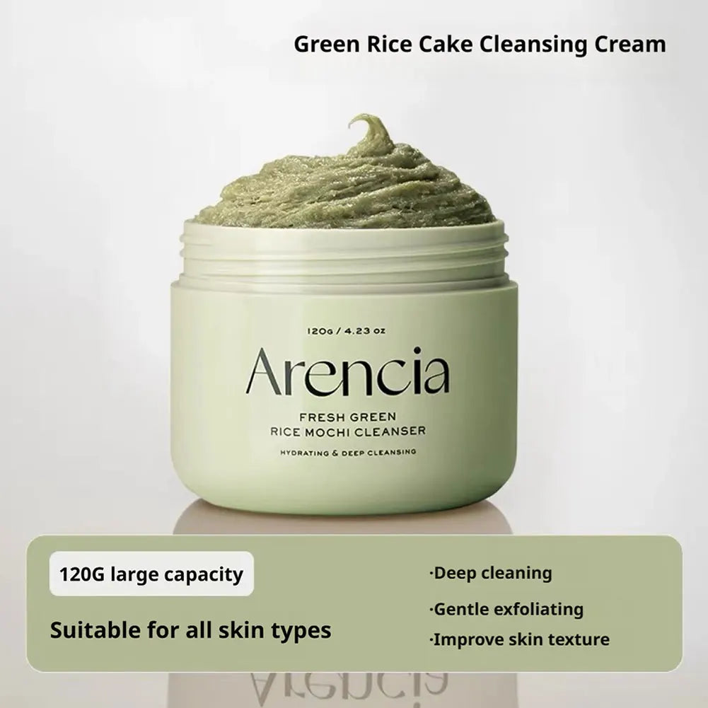 Arencia Green Rice Mochi Cleanser 120g | Gentle, Deep Clean Facial Cleanser Zpaxo