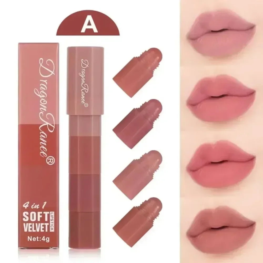 1 Cute Matte Lipstick Crayon Combo Purple Lip Tint Velvet Sexy Zpaxo 4 In 1 A