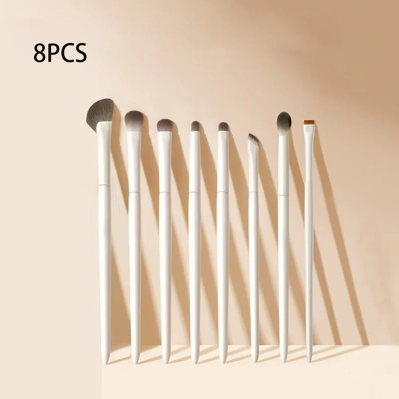 5 8 Natural Eye Makeup Brushes Detail Eyeshadow Brush White Ultra
