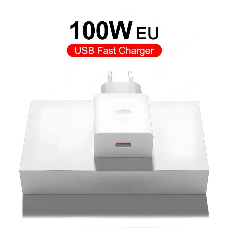 100w Supervooc Fast Charger Travel Adapter Eu Plug Phone Usb C Cable
