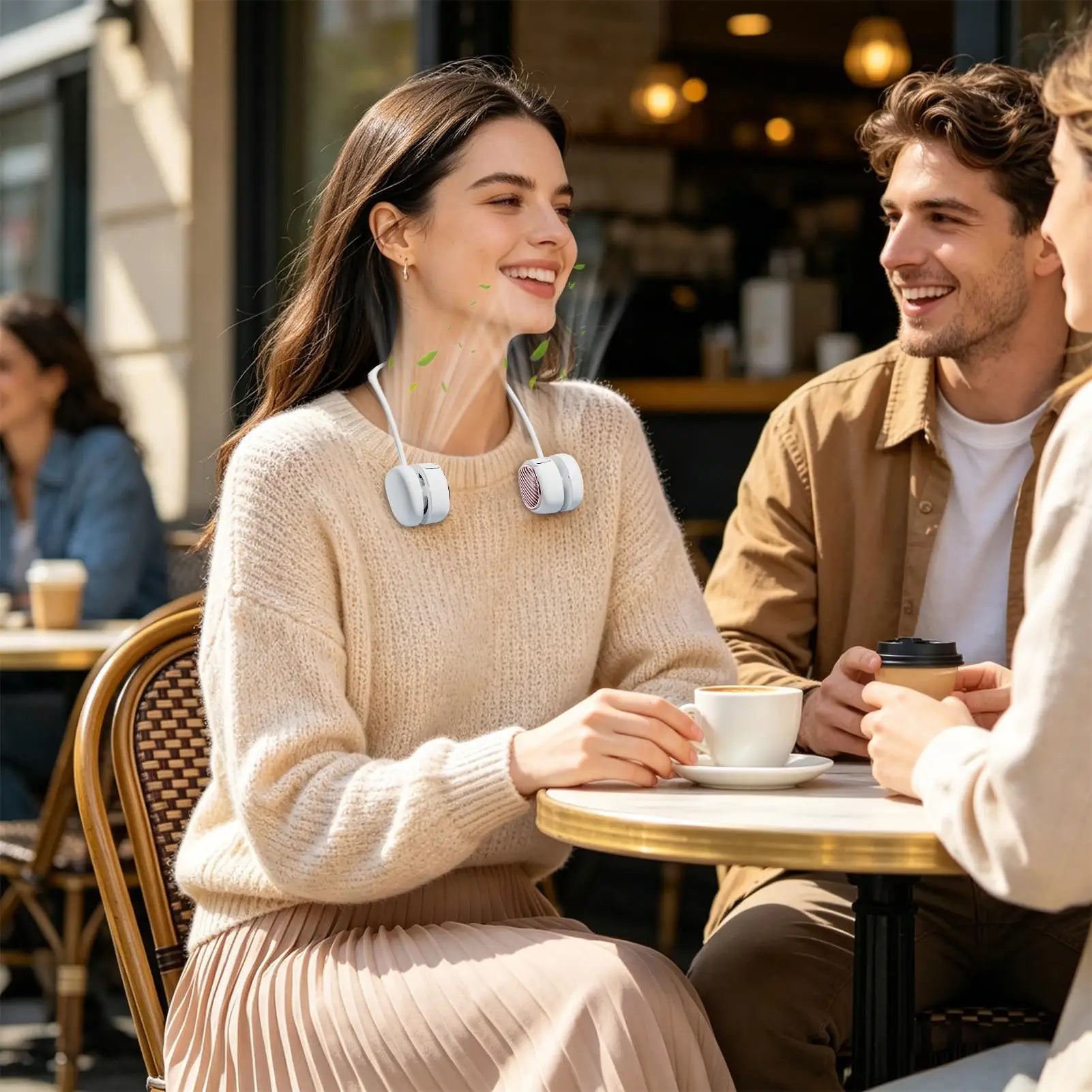 Neck Fan 5 Speeds Quiet Flexible Wearable Ventilator LED Display