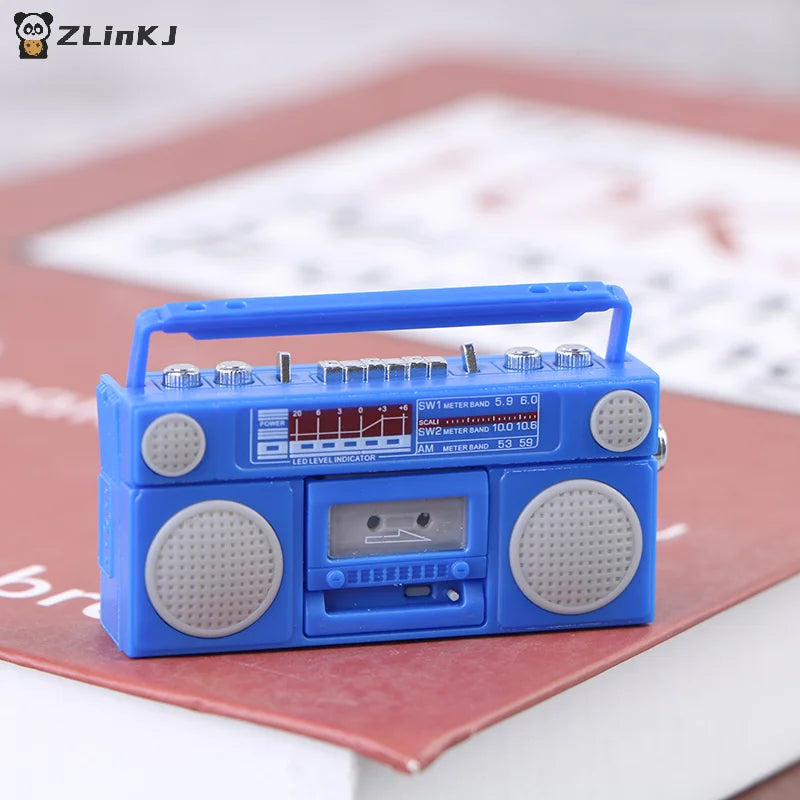 ▶1/12 Doll House Cute Miniature Radio Mini Recorder Model Dollhouse Furniture Decoration Accessories Toys for Collectors Zpaxo