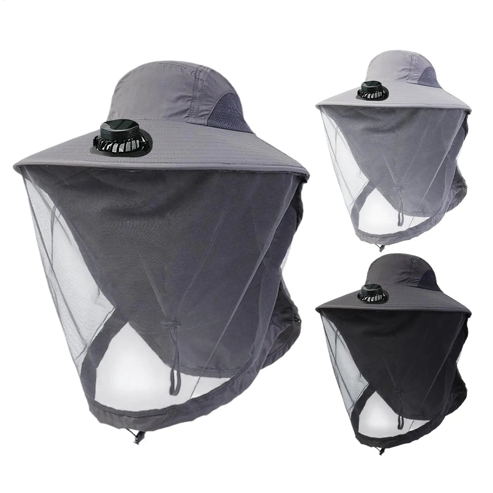 Solar USB Charging Fan Hat Men Wide Brim Sun Personal Cooling Caps