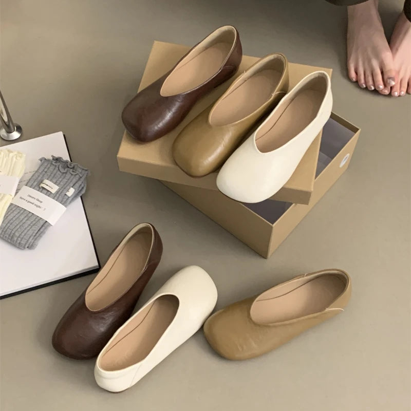 Woman Elegant Summer French Square Toe Green Mary Janes Cute Casual