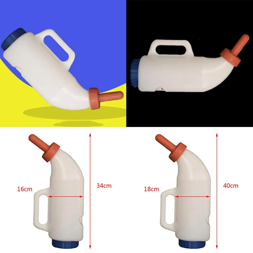 Calf Milk Feeder Bottle with Nipple Sheep Lamb Bottle Holder 2L/4L Screw Set Milking Feeding Replacement Zpaxo