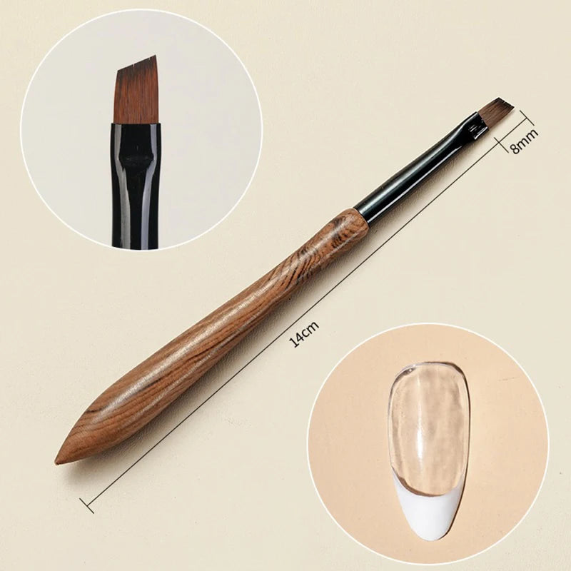 Soft Nylon Wood Handle Watercolor Nail Brush Art Liner Stripes Grid Zpaxo 06