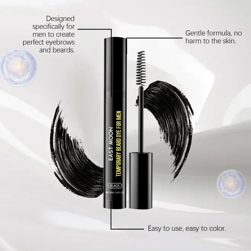 Temporary Beard Dye For Men,Natural Black Beard & Eyebrow Color Long-Lasting,Moustache Filler pen,Waterproof Beard Dyeing Pen Zpaxo