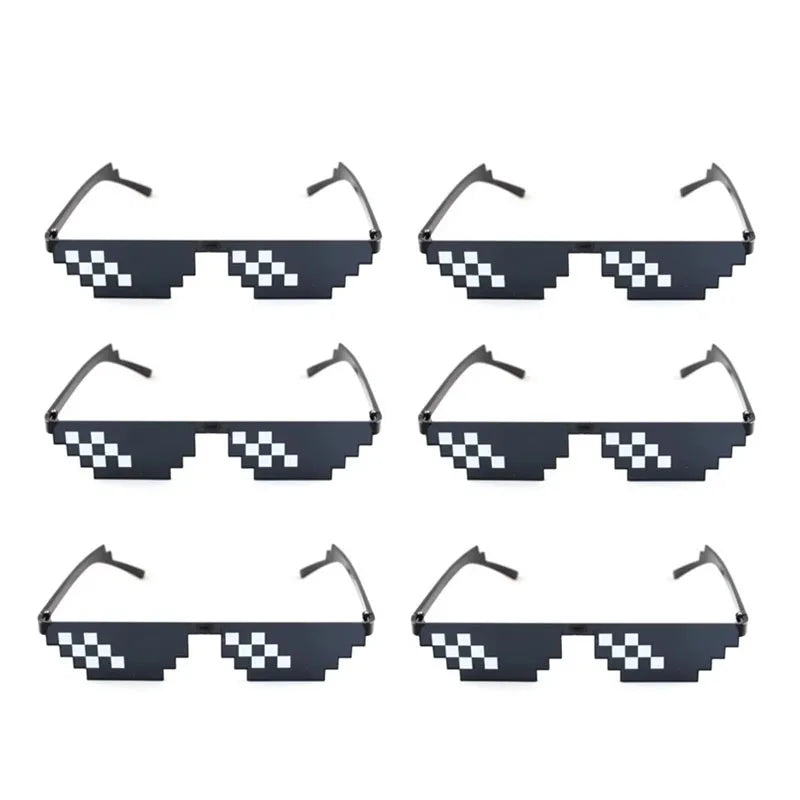 Pixel Mosaic Sunglasses – Retro Gamer Robot Cosplay Party