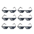 Pixel Mosaic Sunglasses – Retro Gamer Robot Cosplay Party