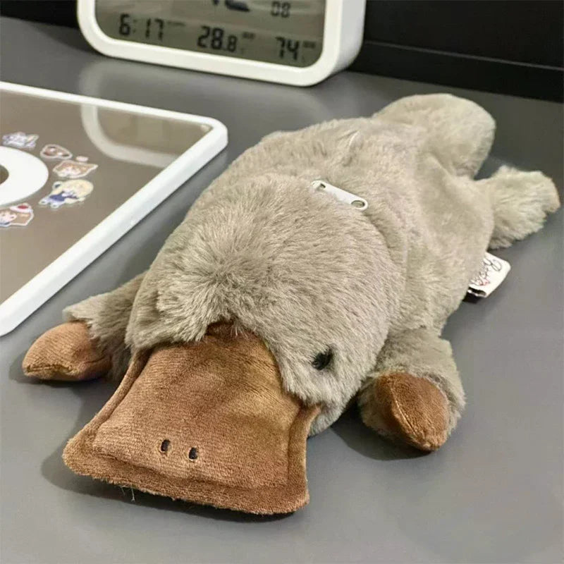 Pleasant Platypus Pen Storage Makeup Case Plush Writing Tool Pouch Zpaxo