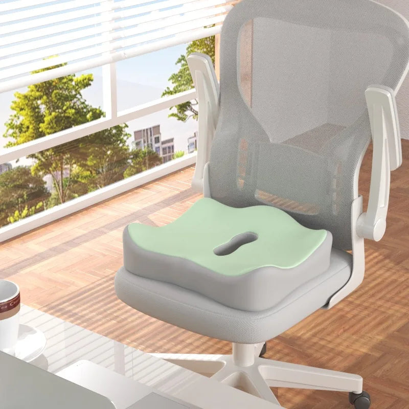 Memory Foam Seat Cushion – 3D Ergonomic Car & Office Support Ergonomic Seat Cushion Zpaxo light green