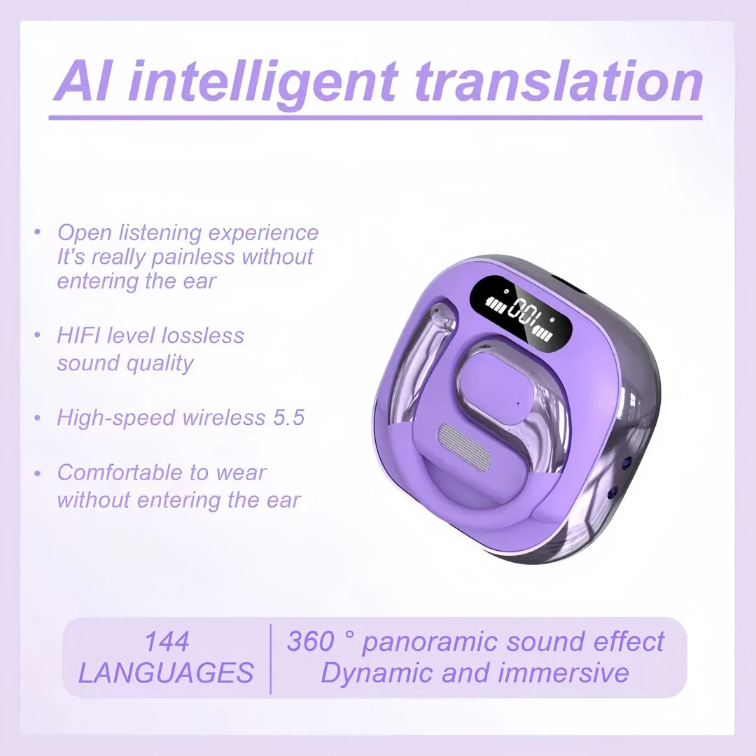 Translation Earbuds Real Time AI 144 Language Translator Audifonos Zpaxo PURPLE China Mainland