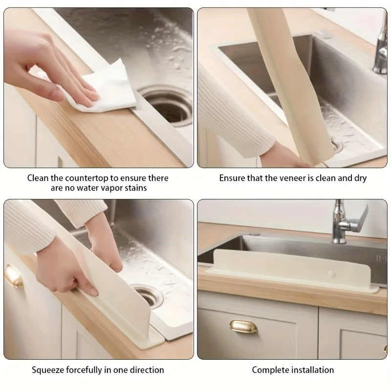 Kitchen Sink Silicone Splash Guard Non-slip Easy-clean Countertop