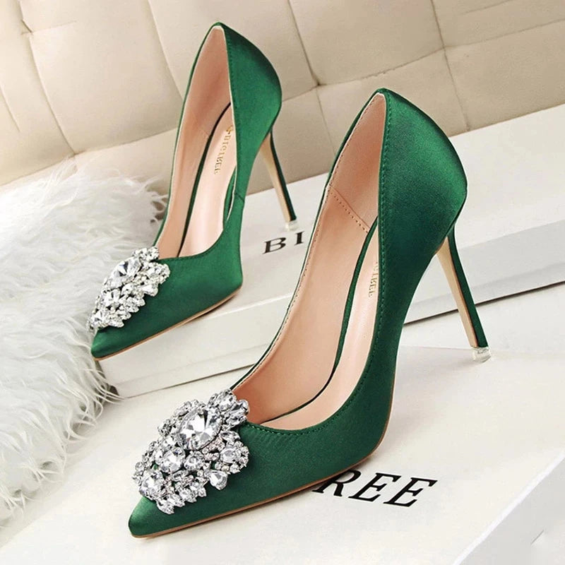 CINESSD Silver Gray Black Women Bridal Wedding Shoes Faux Silk Satin Zpaxo