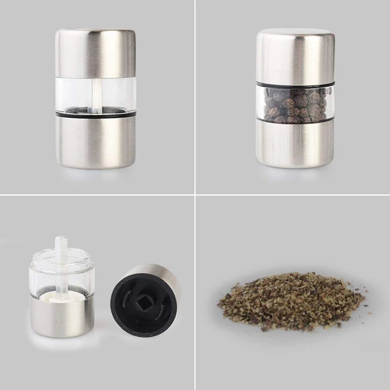 2-in-1 Salt & Pepper Grinder – Stainless Steel Manual Mill Salt & Pepper Mill Zpaxo