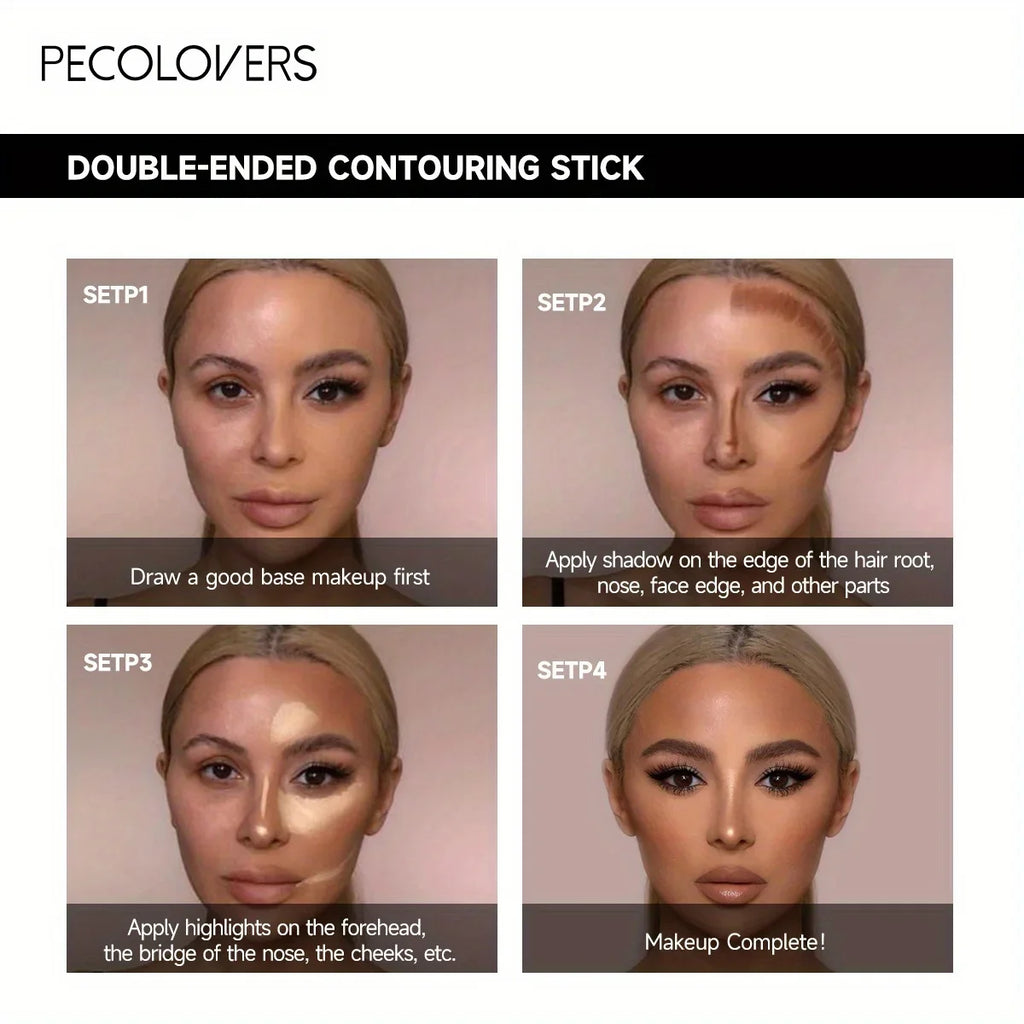 Double Head Highlight Pen Face Make Up Liquid Waterproof Contouring Zpaxo
