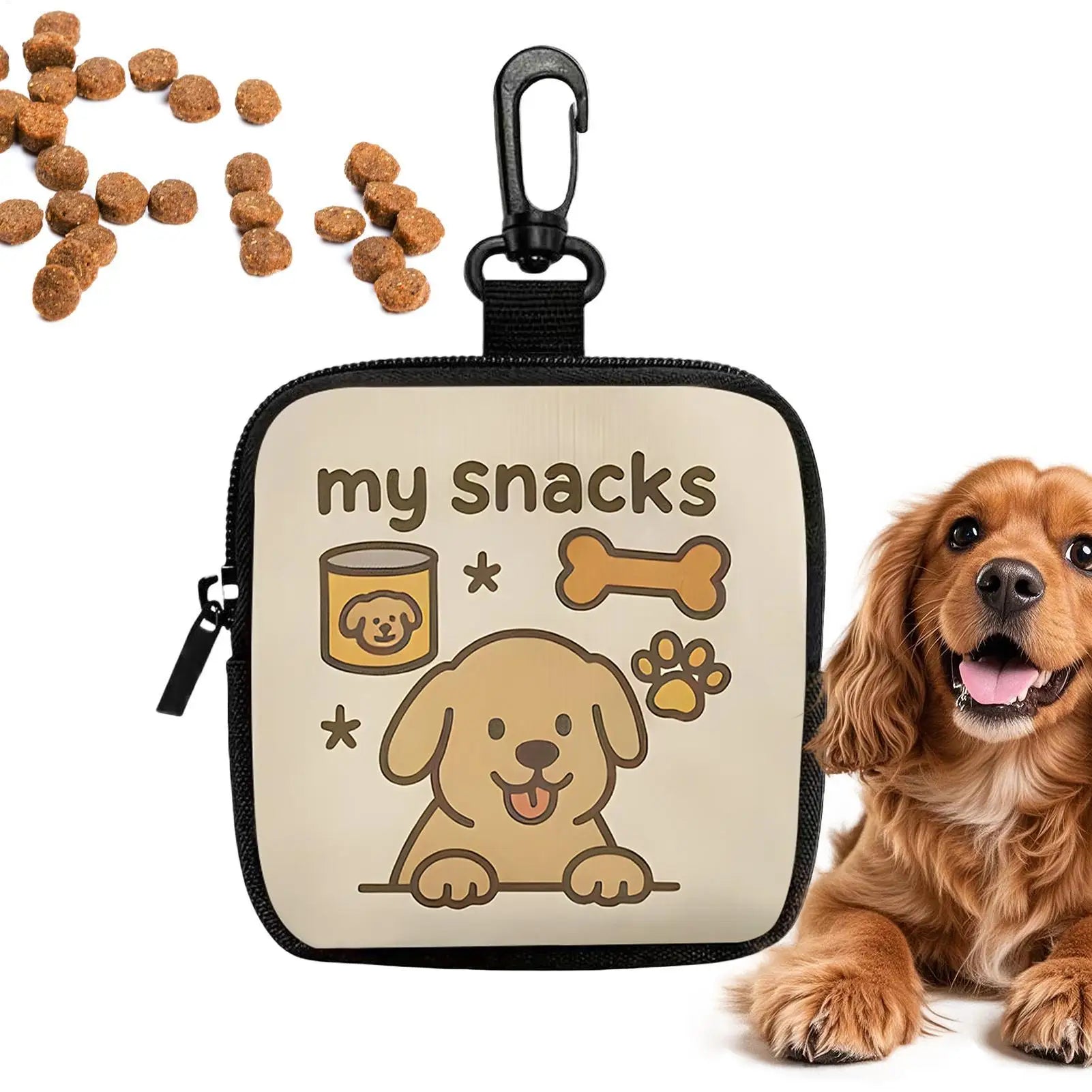 Portable Dog Treat Bag With Hook And Zipper Pet Training Pocket Puppy Pet Training Outdoor Walking Bag Dog Training Accessory Zpaxo