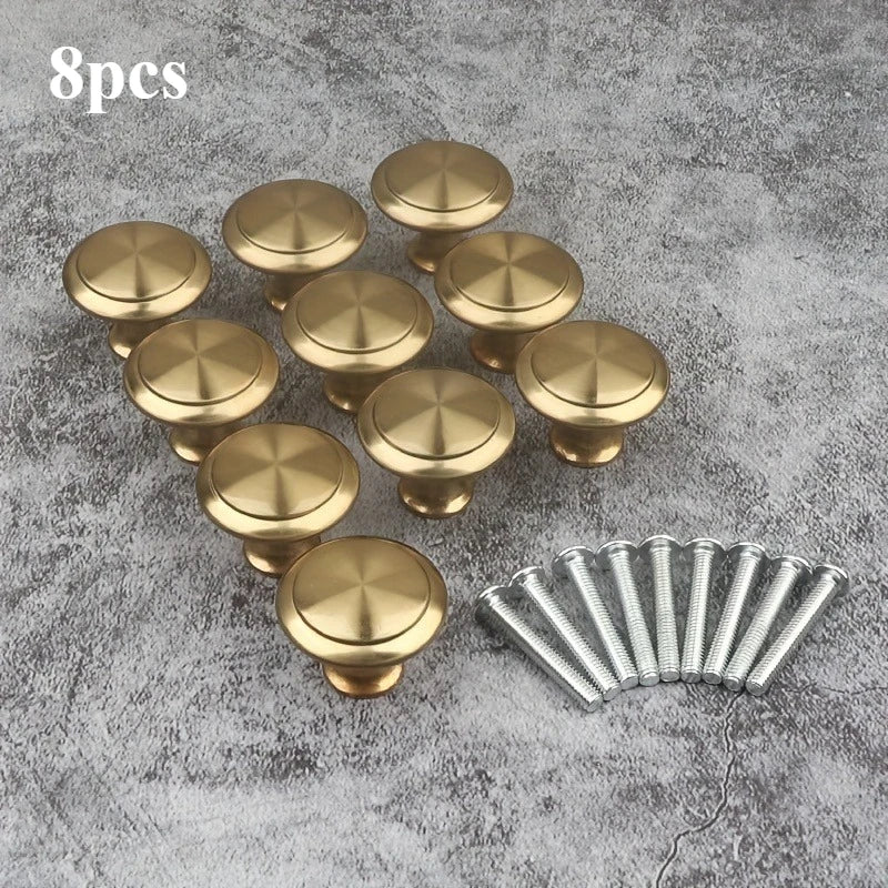 8-Pack Golden Round Cabinet Drawer Pull Handles – Zinc Alloy Cabinet Pull Handles Zpaxo 8pcs