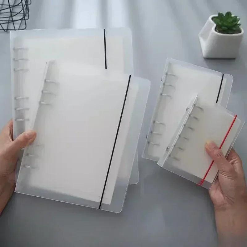 A6 Transparent Loose Leaf Binder Notebook Cover Zipper Bag Note Book