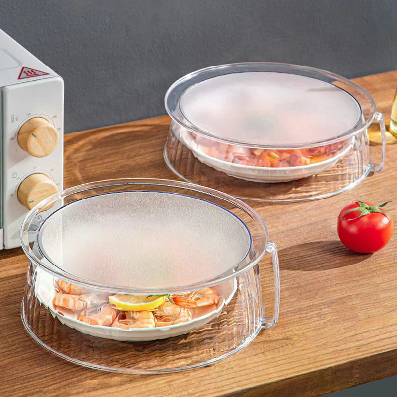 Microwave Splatter Cover Transparent Smooth Surface With Handle 10" Microwave Cover Microwave Food Cover Serving Plate Cover Zpaxo
