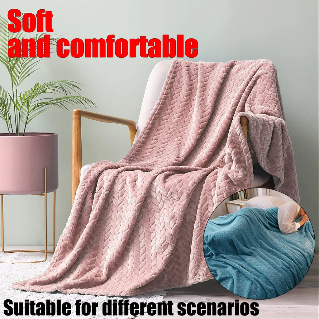 Winter Blanket Children's Home Fluffy Bed Adult Warm Solid Striped