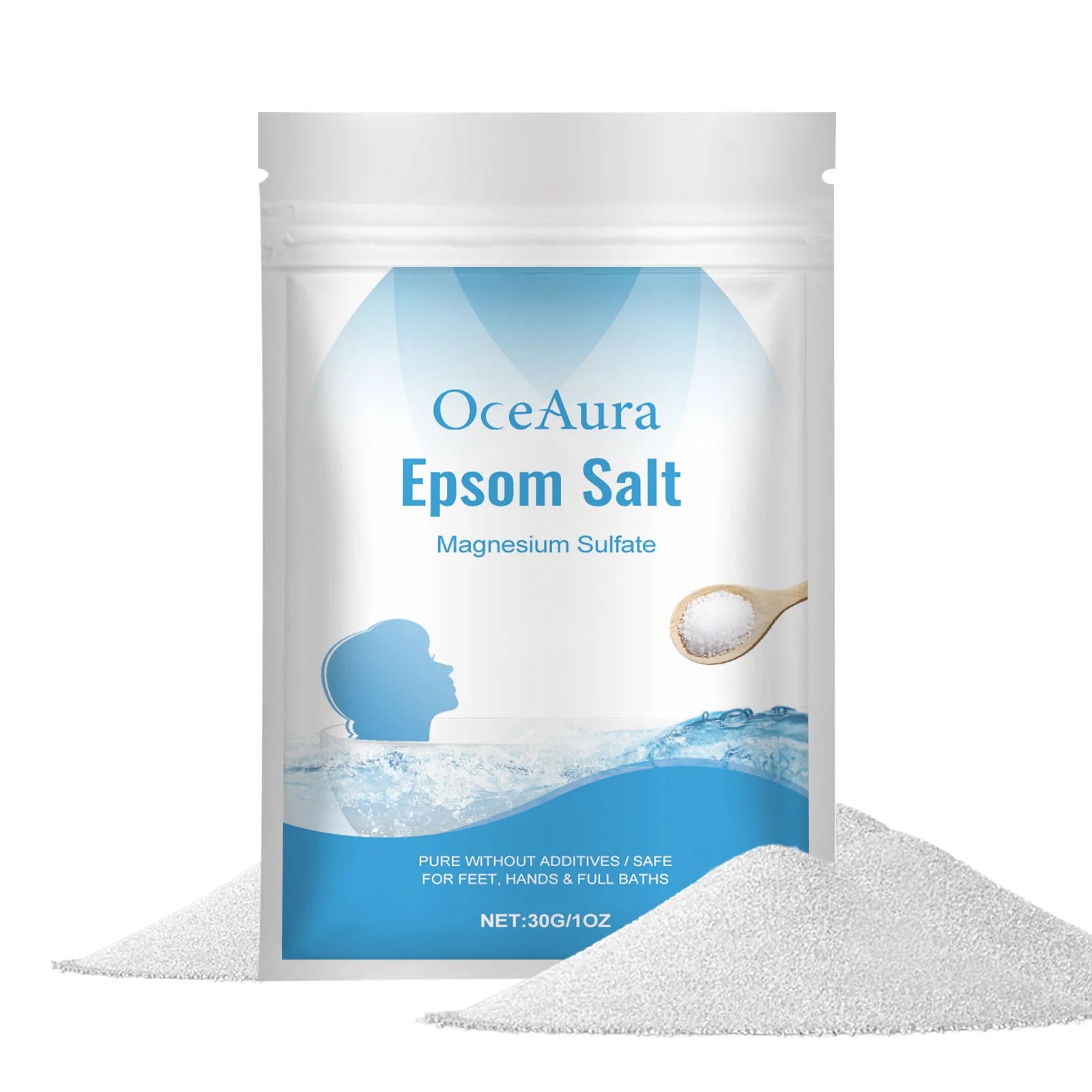 OceAura Epsom Salt Bath Soak – Muscle Relief & Skin Care Epsom Salt Bath Soak Zpaxo 30g in bag Epsom Salt