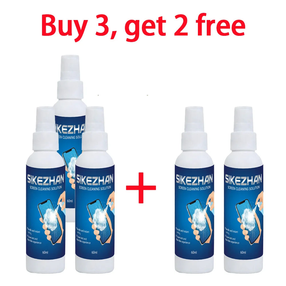 60ml Screen Cleaner Set, 6-in-1 Professional Tool, Suitable for All Screens, Quick Drying Without Marks, Safe and Efficient Zpaxo 5pcs screen cleaner