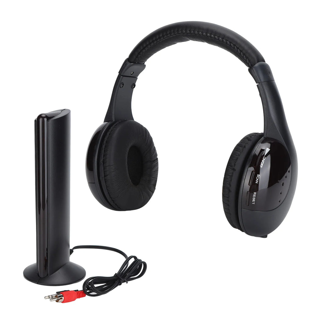 1 Wireless Headphones Hifi Deep Bass FM Radio Over Ear Monitoring TV