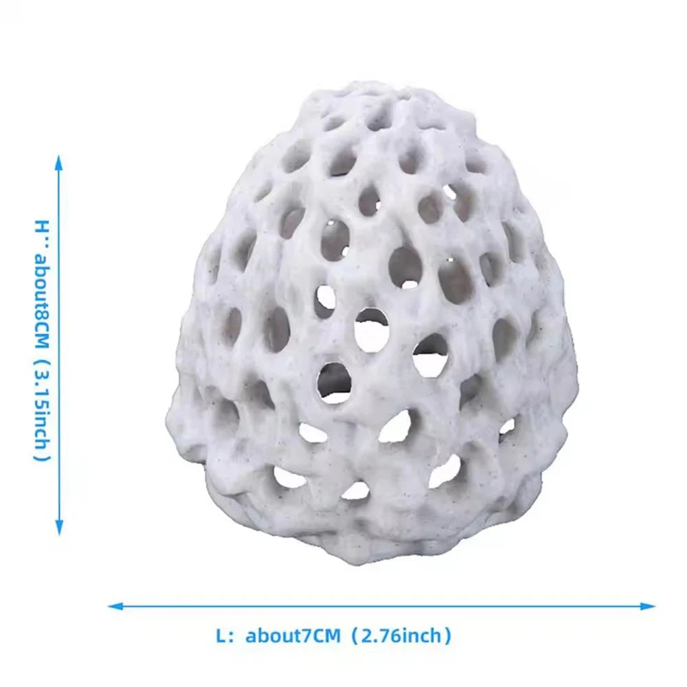 Aquarium Small Shrimp Cave Mini Porous Betta House Fish Hiding Spots Zpaxo WHITE
