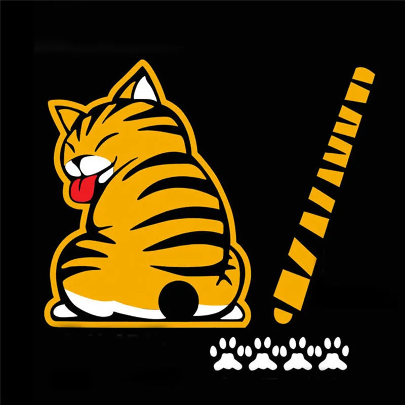 Car Window Decor Sticker Cute Cat Moving Tail Stickers Wiper Decals Zpaxo