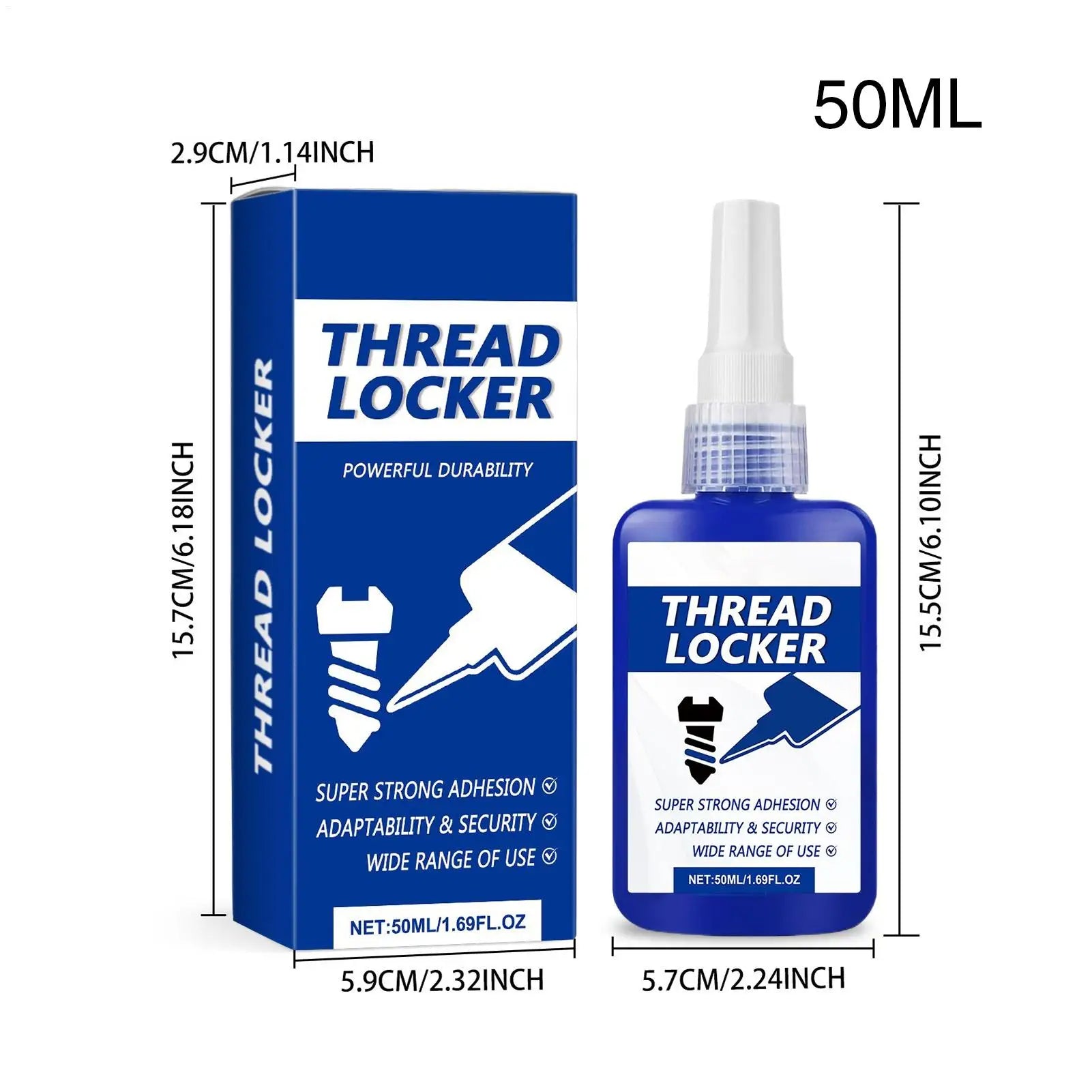 Removable Thread Locker Adhesive Blue Metal Glue Sealant Screws Bolts
