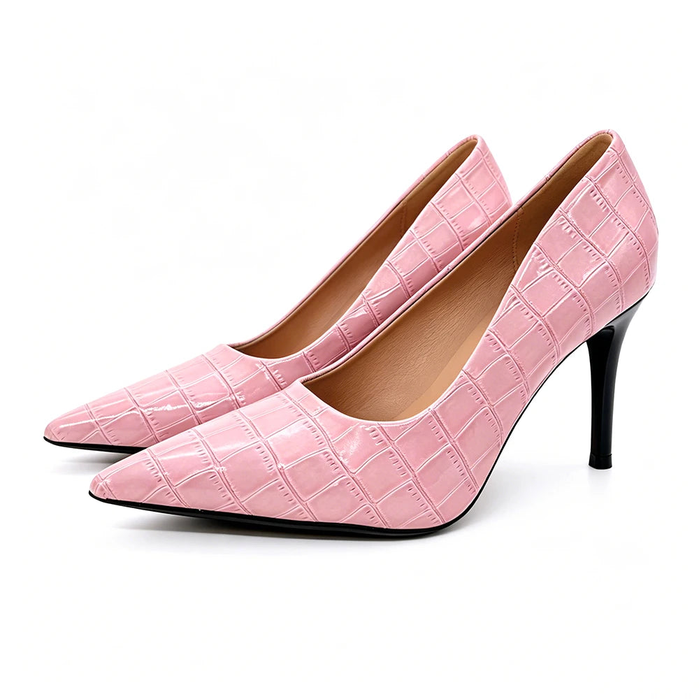 Women's Pink 9cm Stiletto Ankle Strap Pumps | Office & Party