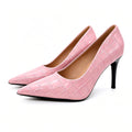 Women's Pink 9cm Stiletto Ankle Strap Pumps | Office & Party