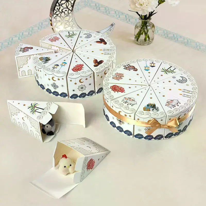 Triangular Cake Shaped Paper Box Cookie Candy Baby Shower Favors Zpaxo
