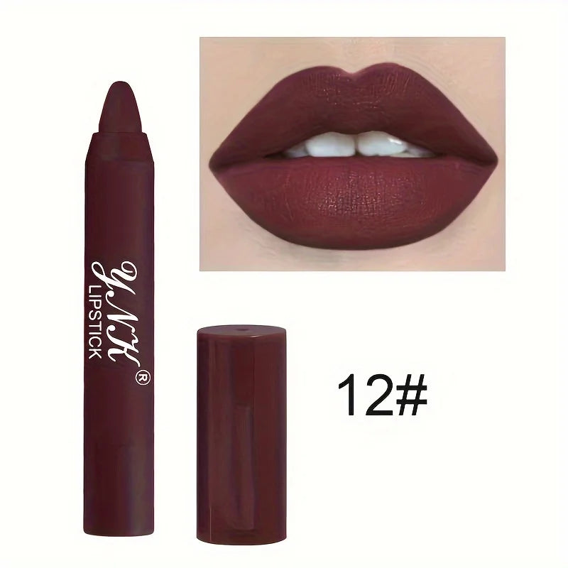 12Colors Velvet Matte Lipsticks Pencil Waterproof Long Lasting Sexy Zpaxo 12