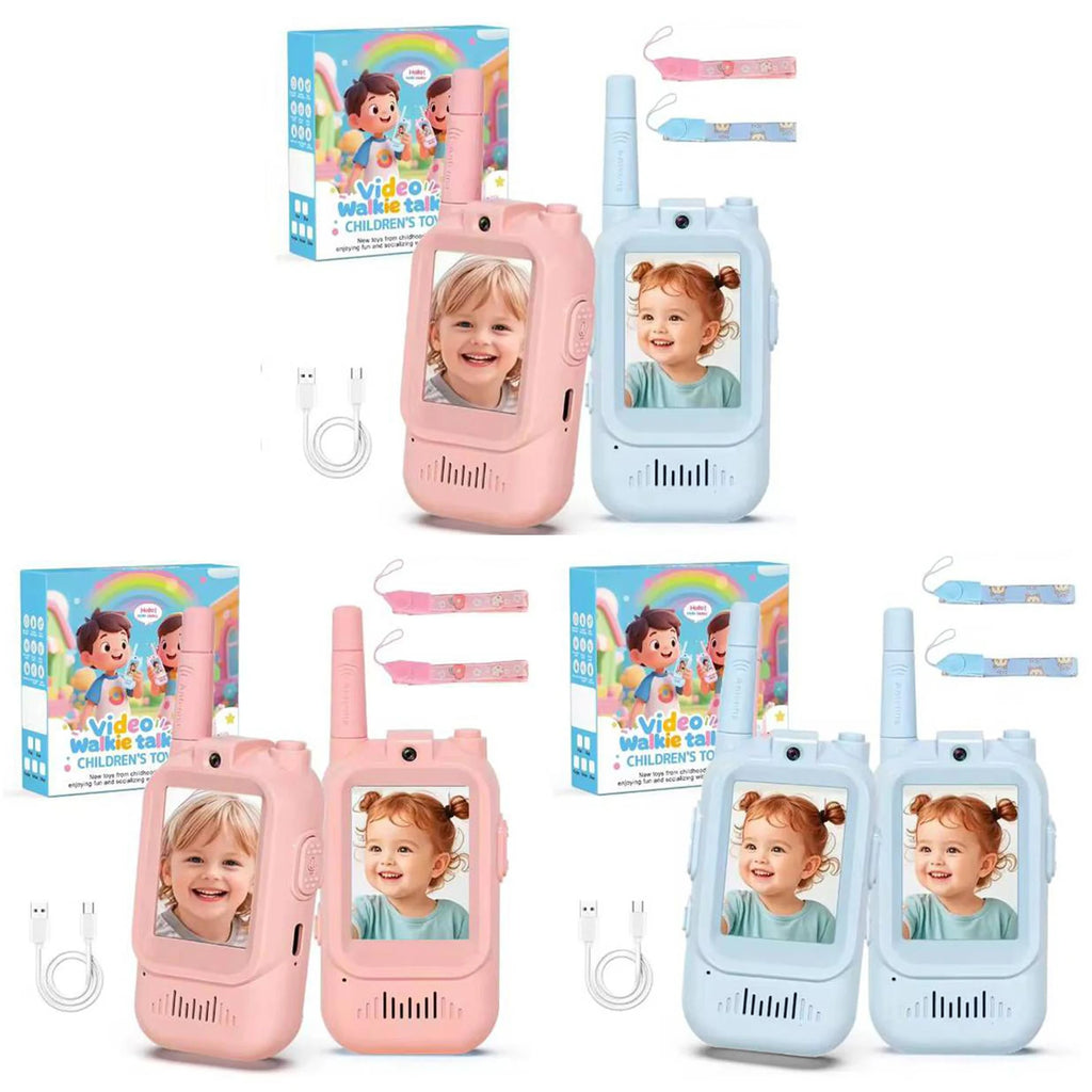 Kids Walkie Talkies with Video 2 Pack Rechargeable Kids Video Walkie Talkies for Boys Girls Indoor Play Camping Hiking Zpaxo