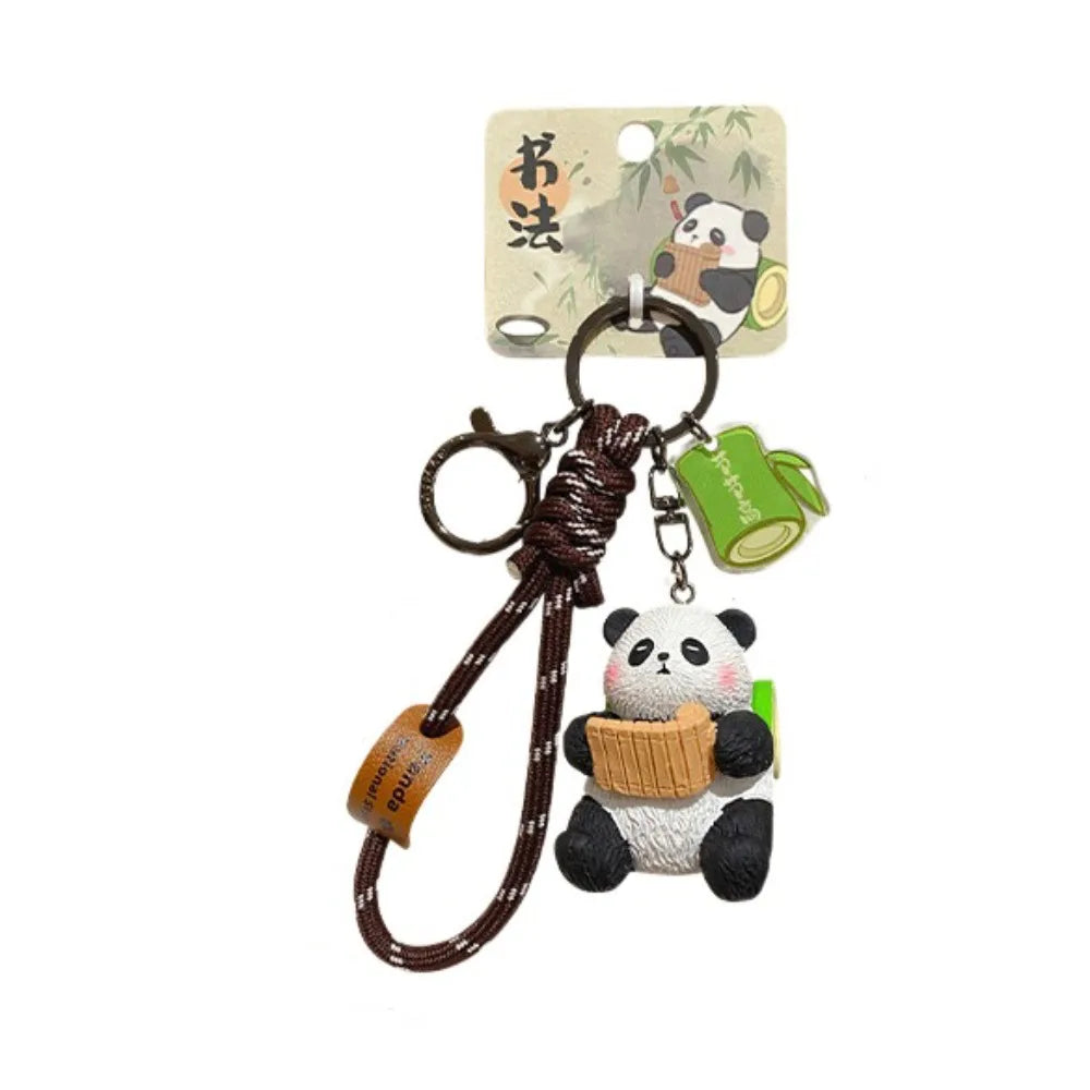 Lovely Cartoon Panda Keychain Chinese Style Bag Hanging Panda Dolls Pendant Ornaments Kawaii Car Key Ring Gifts Zpaxo Style 5
