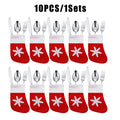 Festive Christmas Utensil Holder Knife Fork Spoon Sock Covers Xmas