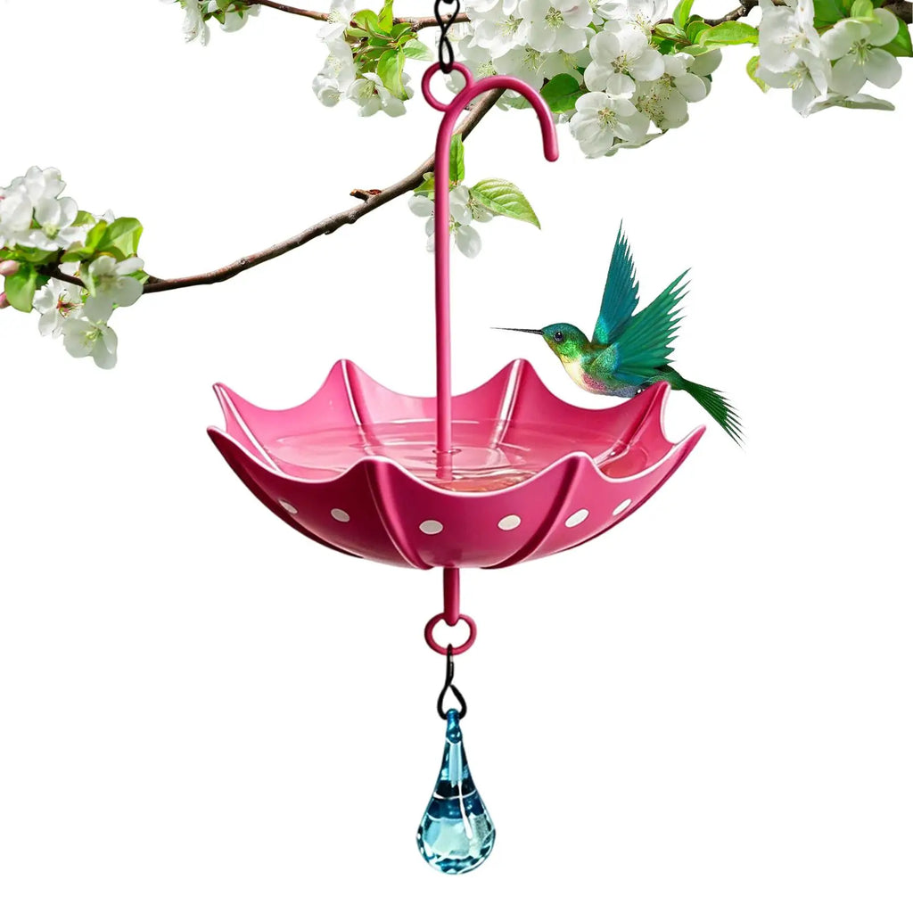 Umbrella Hanging Bird Bath & Hummingbird Feeder for Garden Hanging Bird Bath Zpaxo