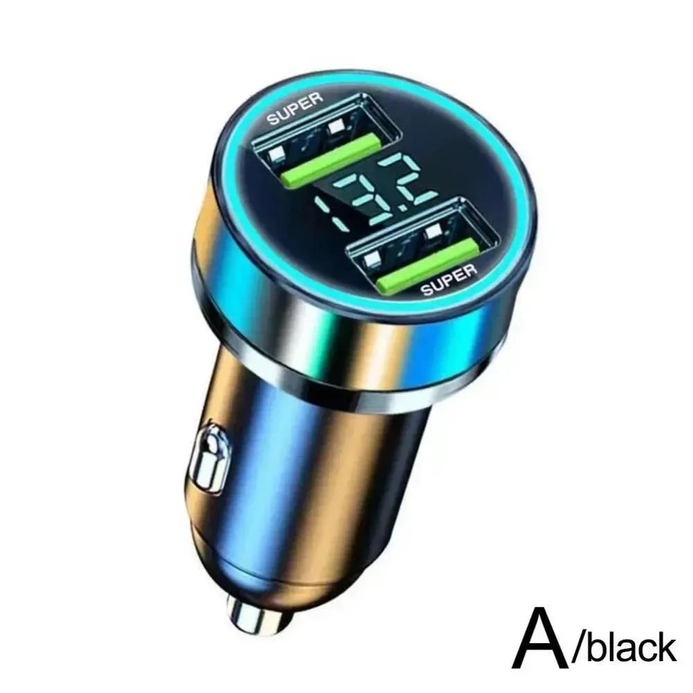 Dual USB Ports Car Phone Charger 240W 12-24v C Adapter Fast Charging Zpaxo black