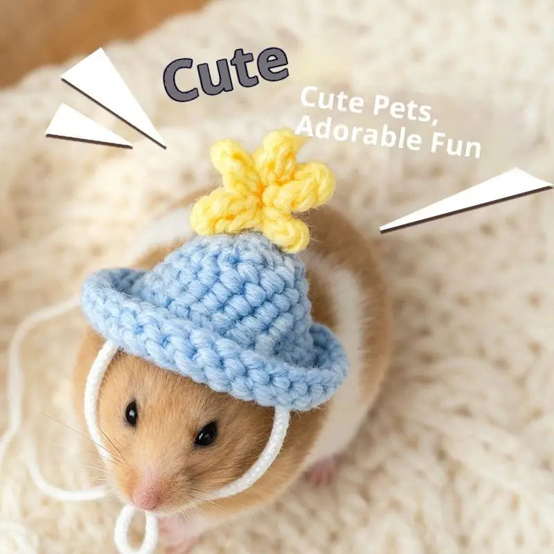 Handmade Knitted Pet Hat for Hamster, Parrot & Small Animals Pet Costume Hat Zpaxo