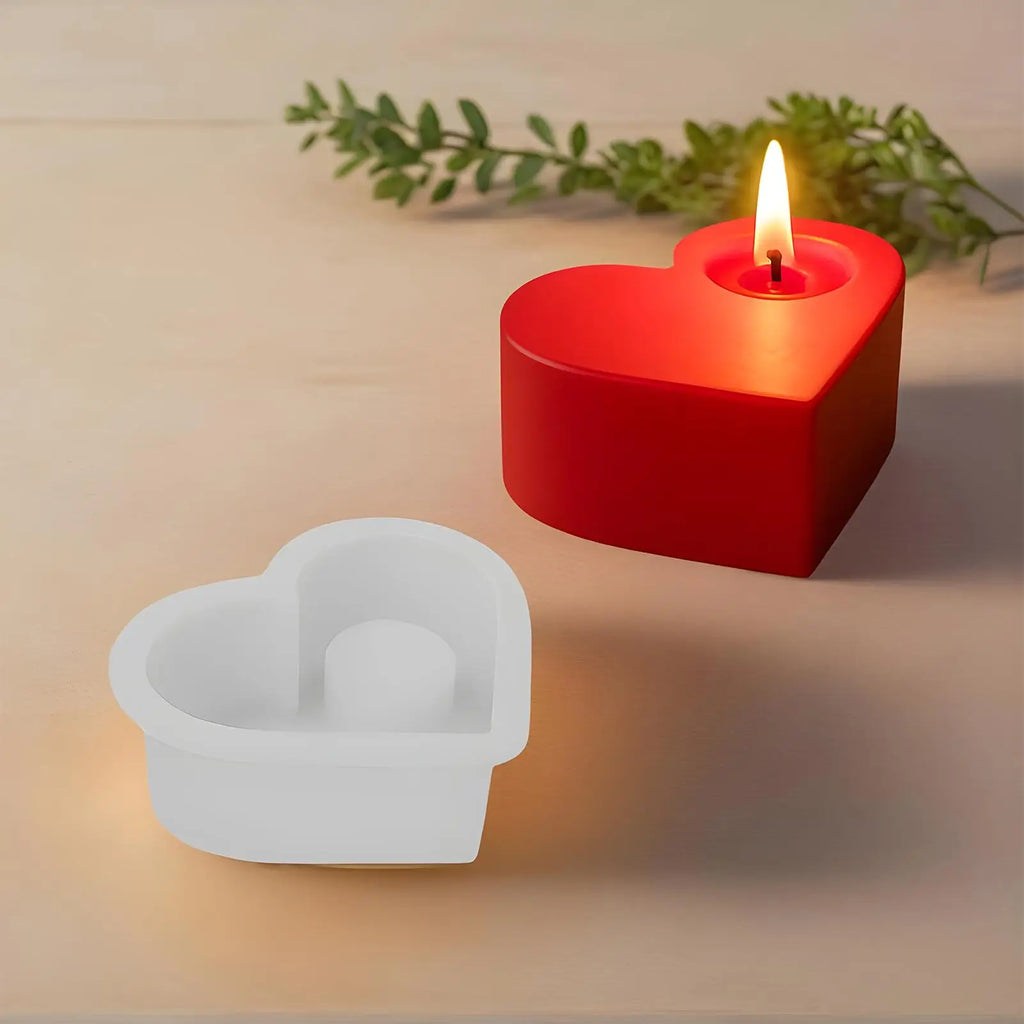 Candle Silicone Mold 3D Love Candle Silicone Mold Epoxy Mould for Handmade Crafts Casting Decoration Home Arts Family Friend Zpaxo