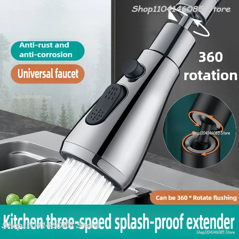 1pc Faucet Extender Metal Alloy,Three Modes,Head Water Saver Home Extended Shower Spray Filter Faucet Extender Kitchen Zpaxo
