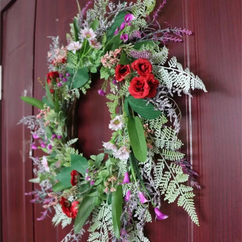 Premium Faux Plant Wreath Flower Design Functional Indoors Outdoor